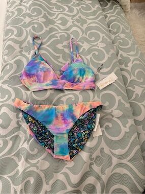 Raisins Pastel Tie-Dye Bikini Set in Pink, Blue, Purple